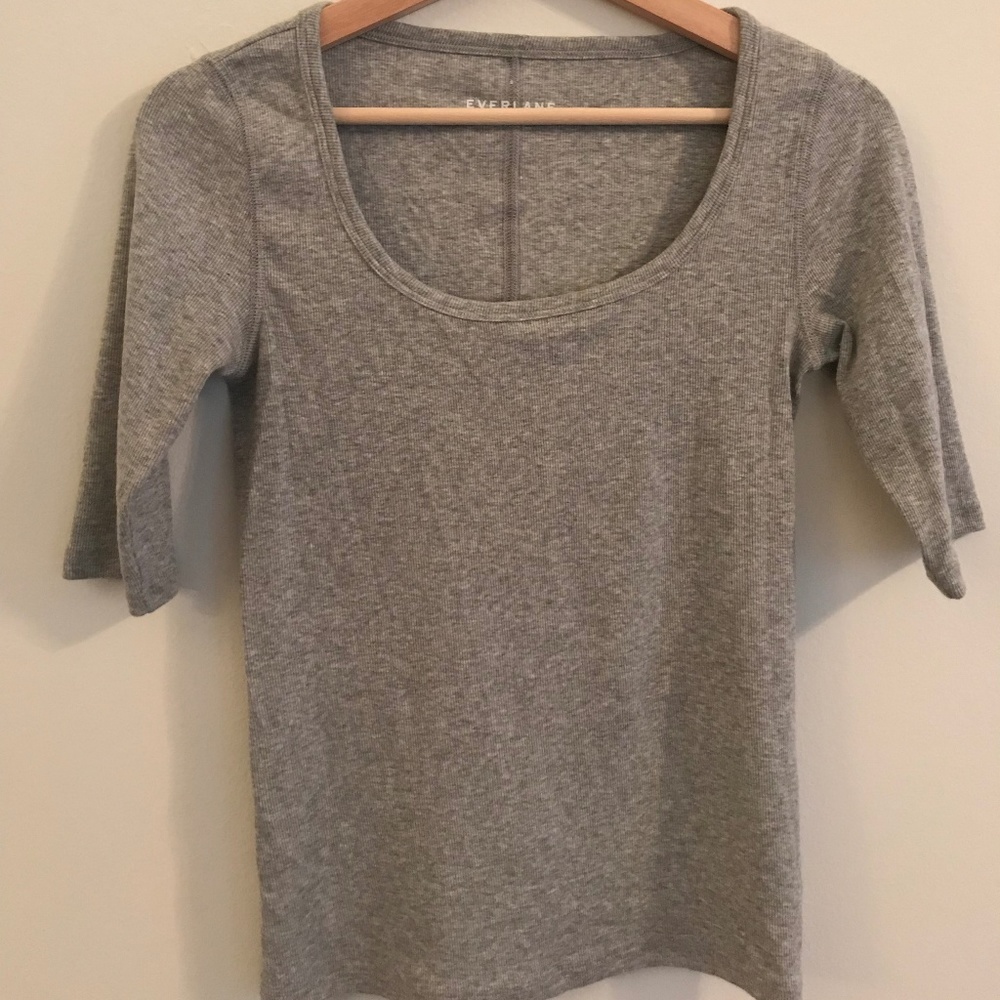 Everlane Pima Micro Rib Scoop Neck Tee